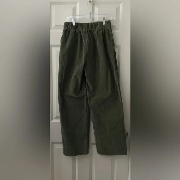 PACT Women’s Modern Corduroy Wide Leg High Waist Pant in Olive Green size small - Picture 5 of 7